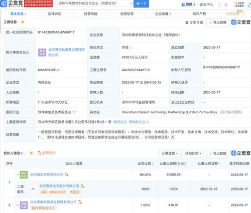 賽微電子投資4億在深圳設(shè)立科技合伙公司，拓展社會(huì)經(jīng)濟(jì)咨詢(xún)服務(wù)